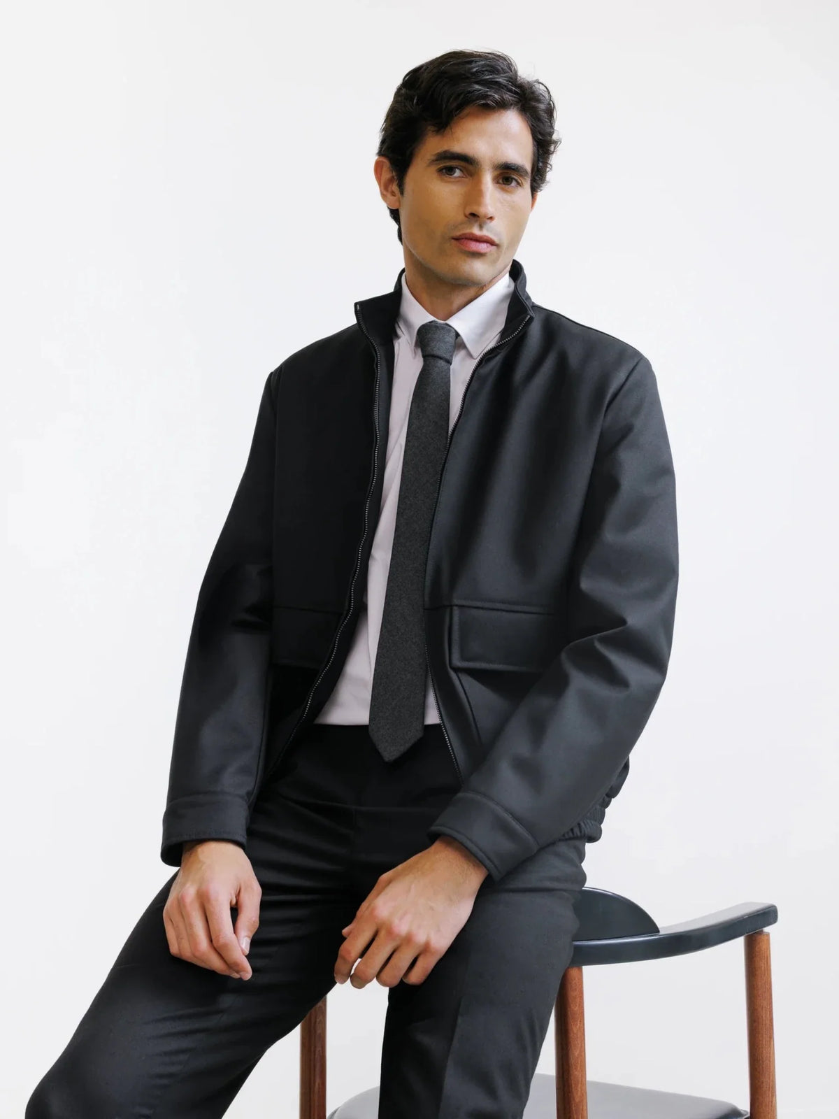 Blouson col montant noir