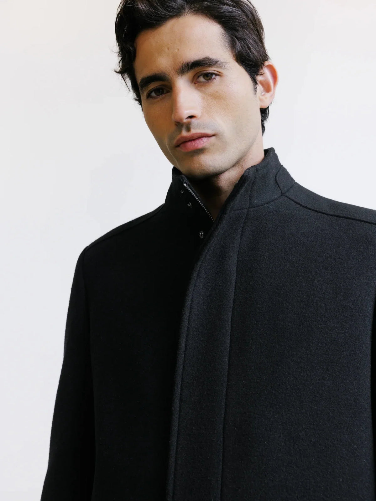 Manteau col montant noir Izac