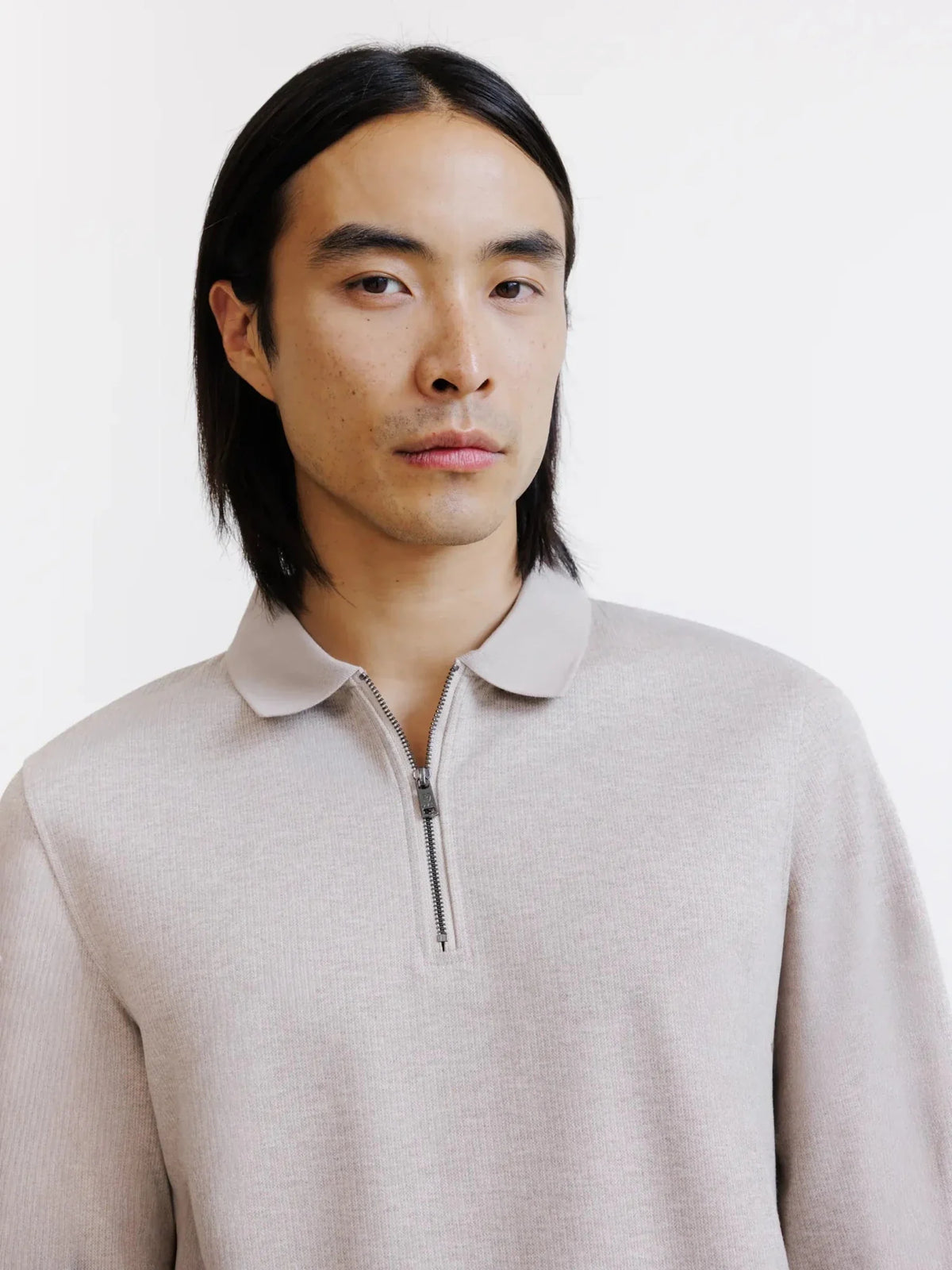 Polo/Pull zippé beige IZAC