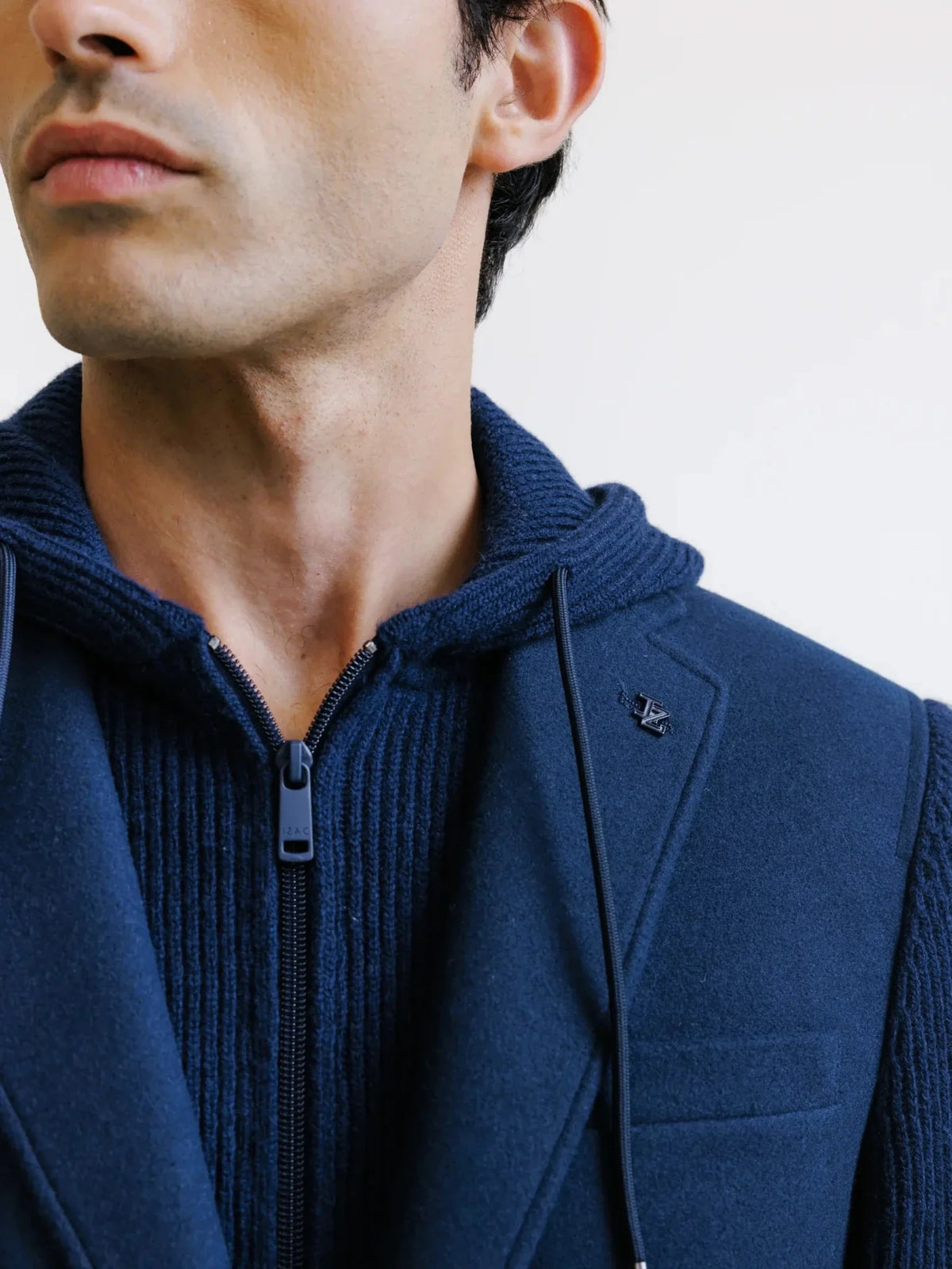 Veste en maille marine