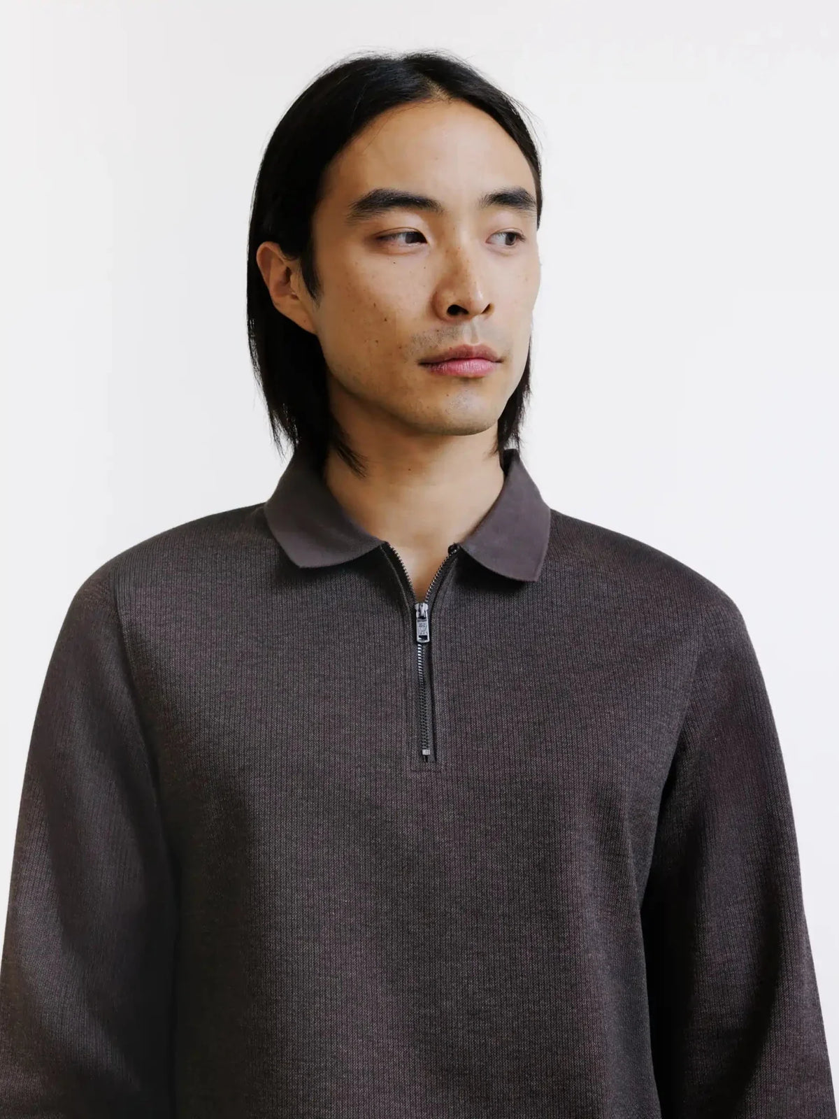 Polo/Pull zippé marron IZAC