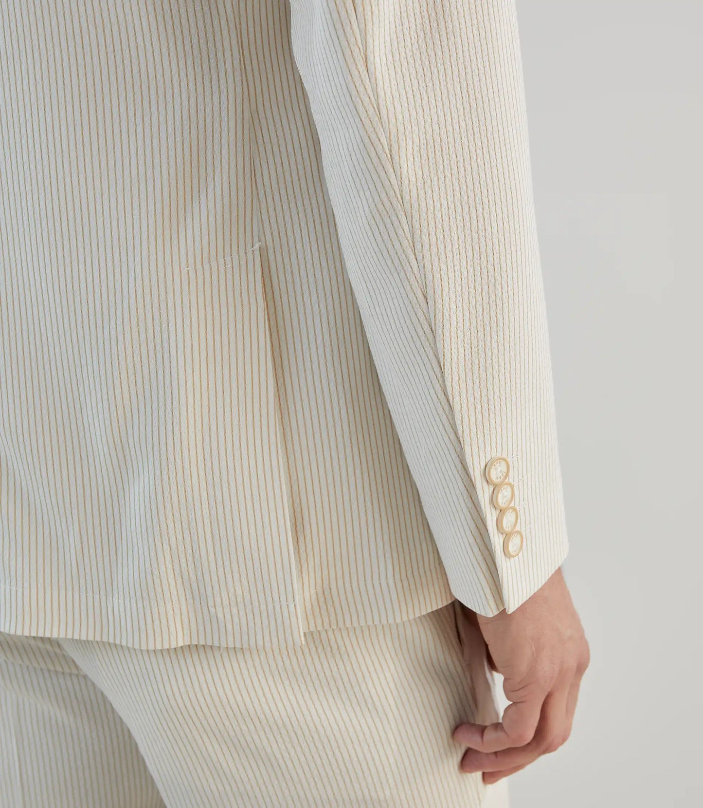 Veste homme de ville seersucker beige izac