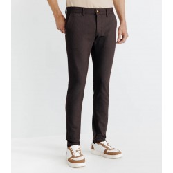 Pantalon chino armuré marron PERRY