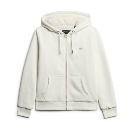 SUPERDRY Sweat à capuche zippé en peau lainée Essential sur cosmo-lepuy.fr