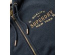 SUPERDRY Sweat à capuche zippé à logo métallisé Luxe sur cosmo-lepuy.fr