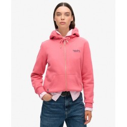 SUPERDRY Sweat à capuche zippé à logo Essential sur cosmo-lepuy.fr