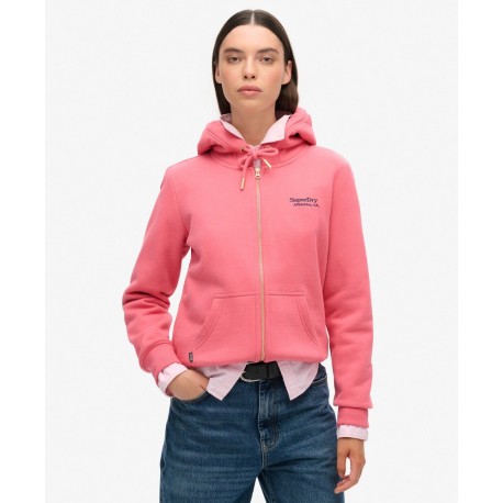 SUPERDRY Sweat à capuche zippé à logo Essential sur cosmo-lepuy.fr