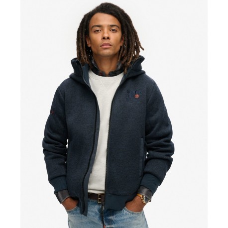 SUPERDRY Bomber à capuche en maille contrecollée sur cosmo-lepuy.fr