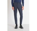 PANTALON « ASHE » SUPER SKINNY FIT EN JERSEY BLEU MARINE