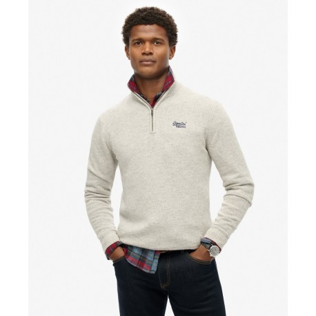 SUPERDRY Pull en maille brodée à col camionneur Essential sur cosmo-lepuy.fr