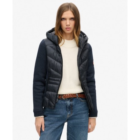 SUPERDRY Veste en maille à capuche Storm Hybrid sur cosmo-lepuy.fr