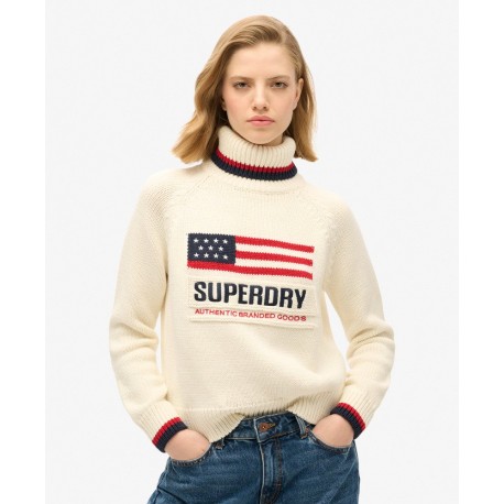 SUPERDRY Pull en maille à col roulé Americana sur cosmo-lepuy.fr