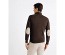 Pull col zippé camionneur chocolat BACARY