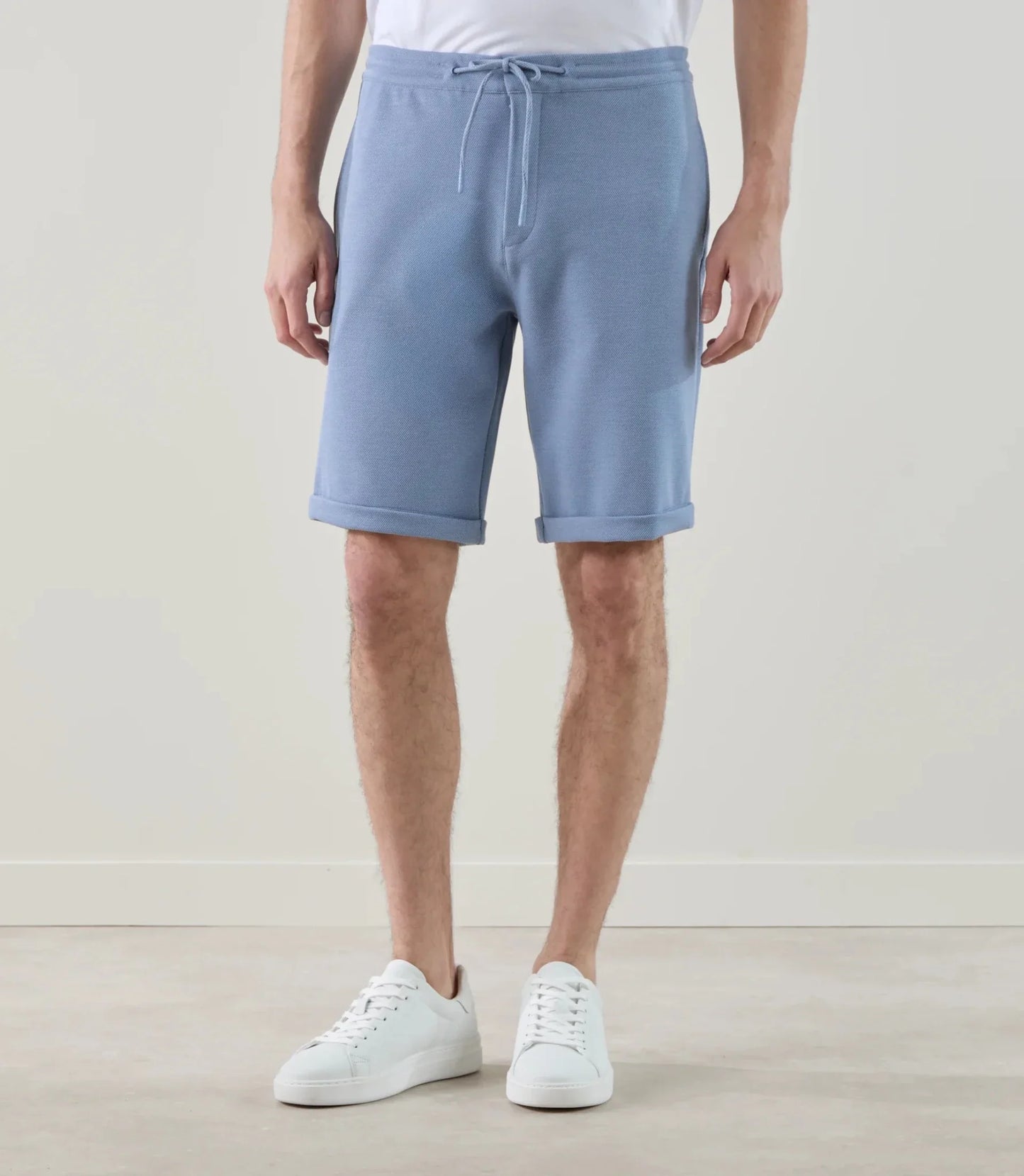 Bermuda en maille indigo