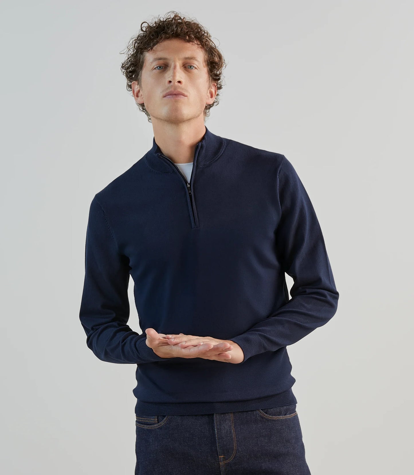 Pull homme IZAC demi-zip – Col montant