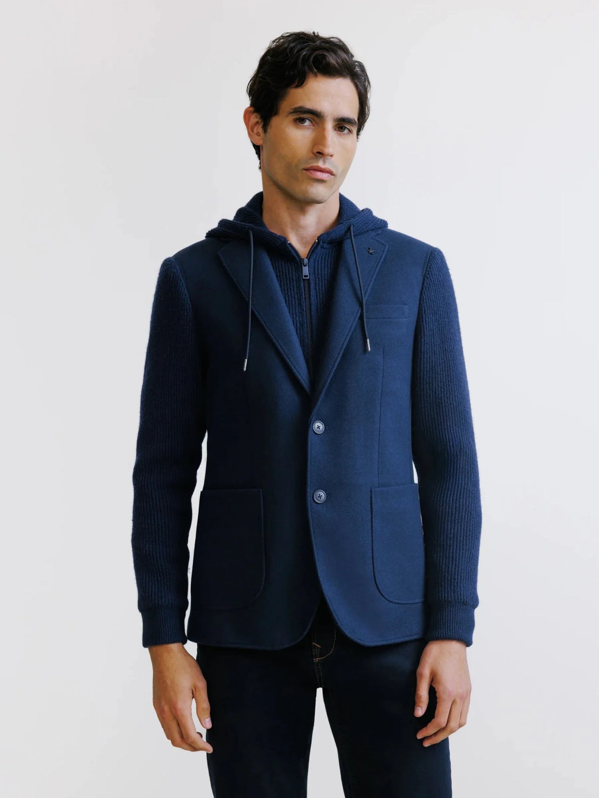 Veste en maille marine