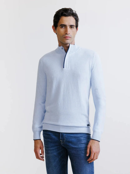 Pull col camionneur bleu ciel IZAC