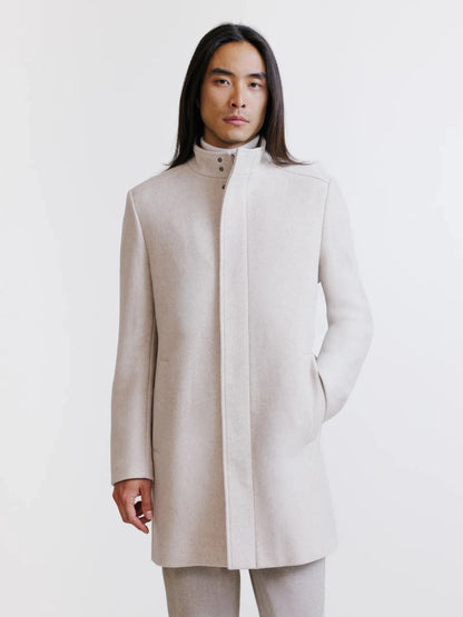Manteau col montant beige Izac