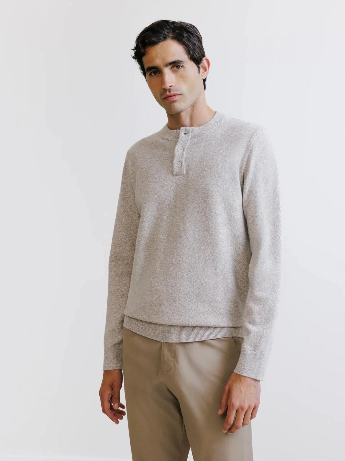 Pull col rond beige IZAC