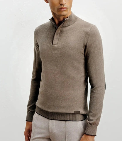 Pull col montant demi zippé taupe IZAC