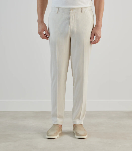 Pantalon homme de ville rayé beige izac