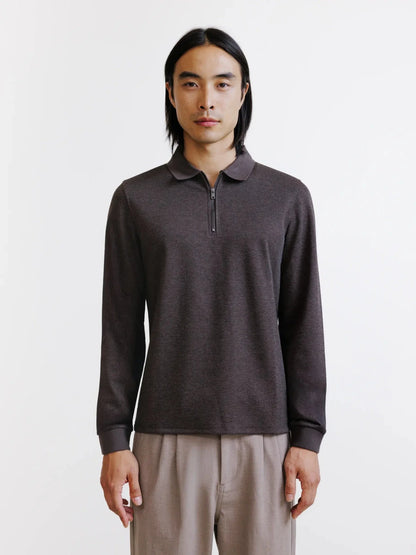 Polo/Pull zippé marron IZAC