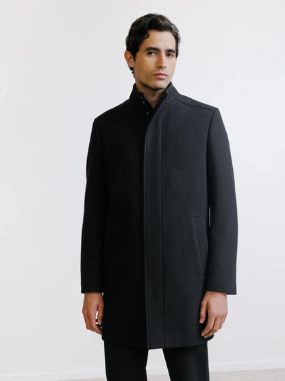 Manteau col montant noir Izac