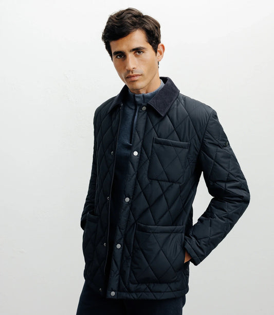 Blouson homme col chemise marine IZAC