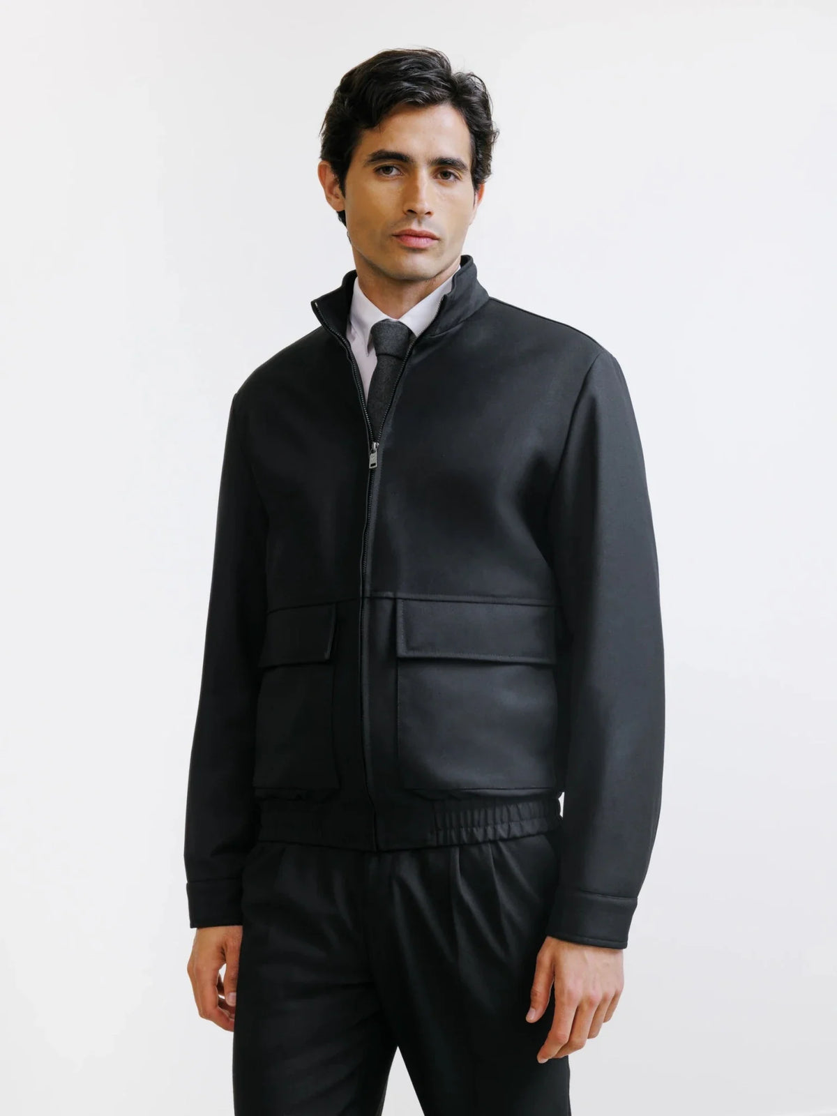 Blouson col montant noir
