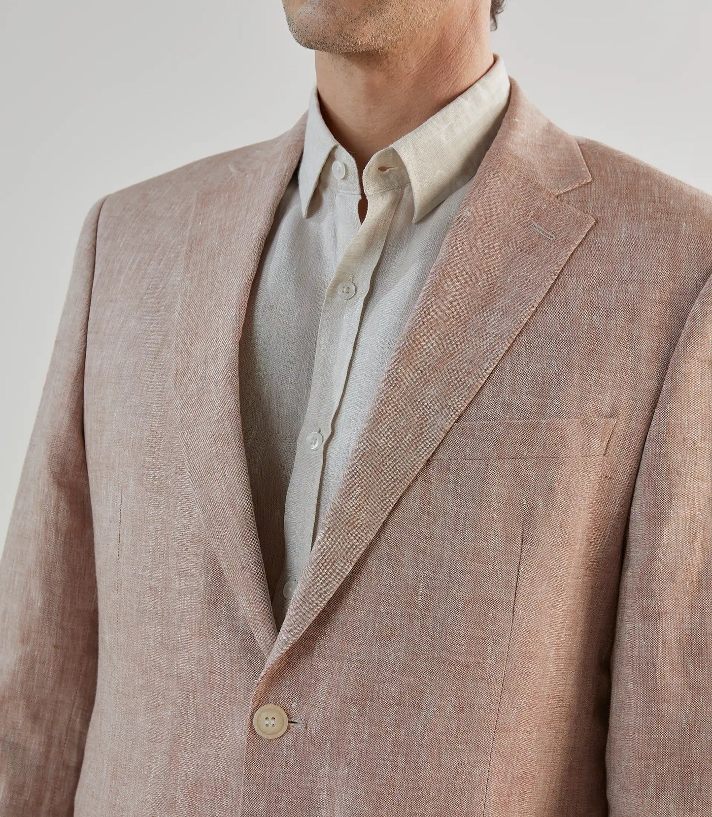 Veste homme ville 100% lin orange  izac