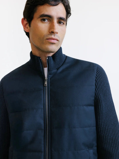 Gilet zippé bi-matière marine IZAC