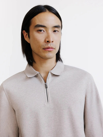 Polo/Pull zippé beige IZAC