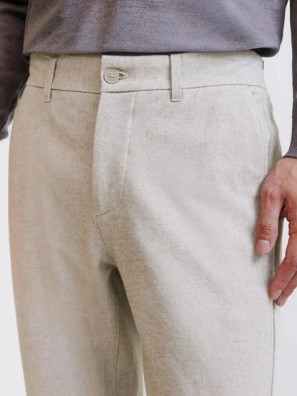Pantalon flanelle écru Izac