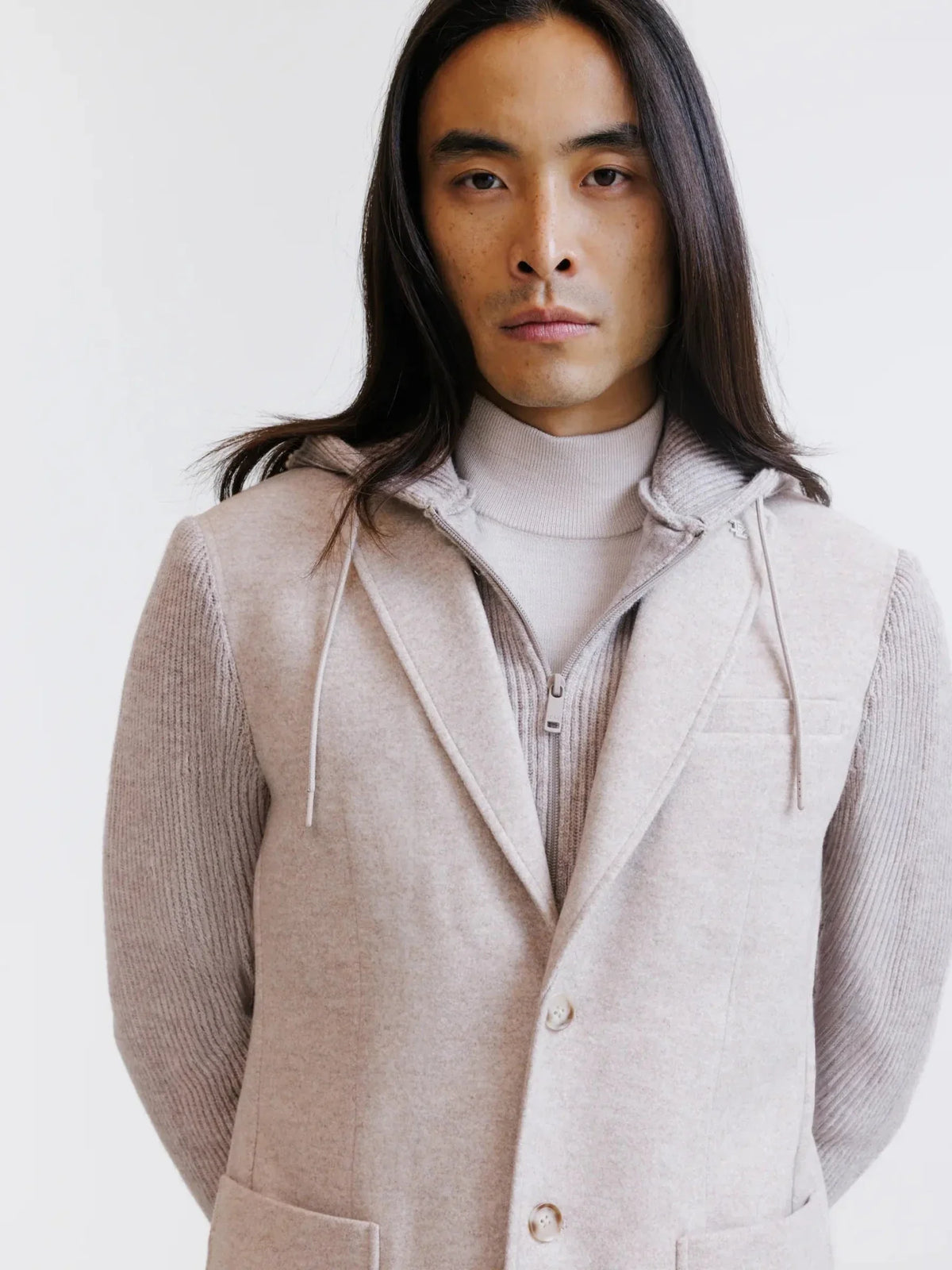 Veste en maille beige