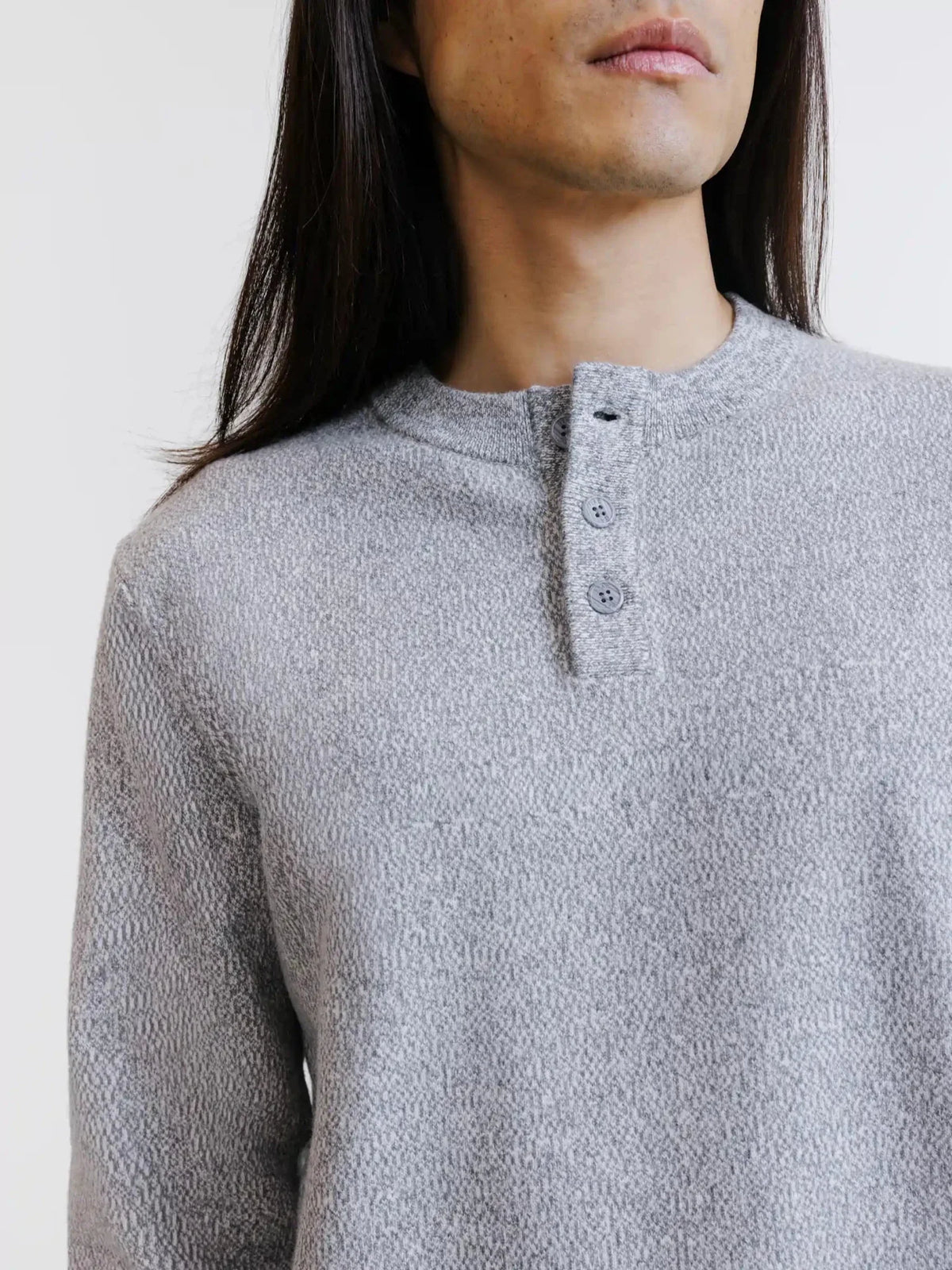 Pull col rond gris chiné IZAC