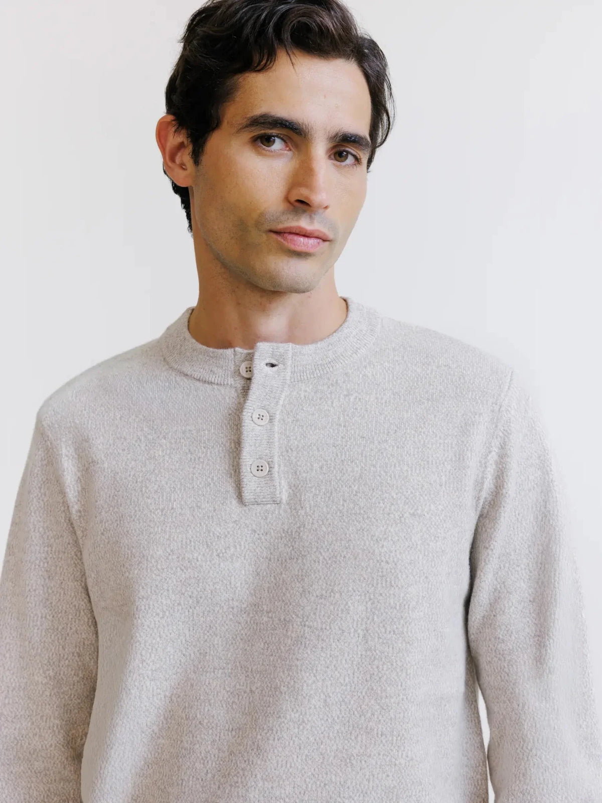 Pull col rond beige IZAC