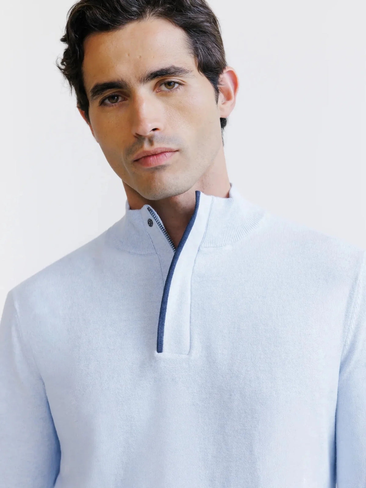 Pull col camionneur bleu ciel IZAC