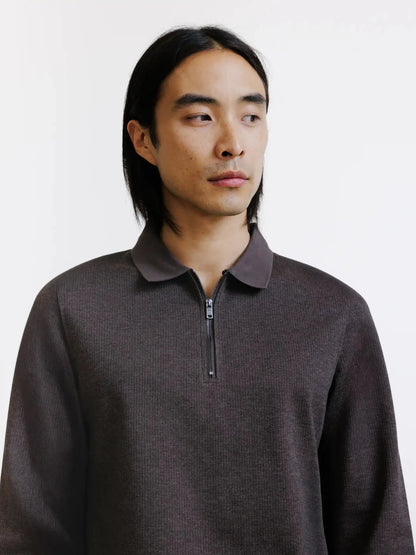 Polo/Pull zippé marron IZAC