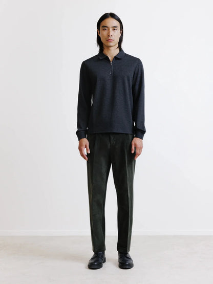 Polo/Pull zippé anthracite IZAC