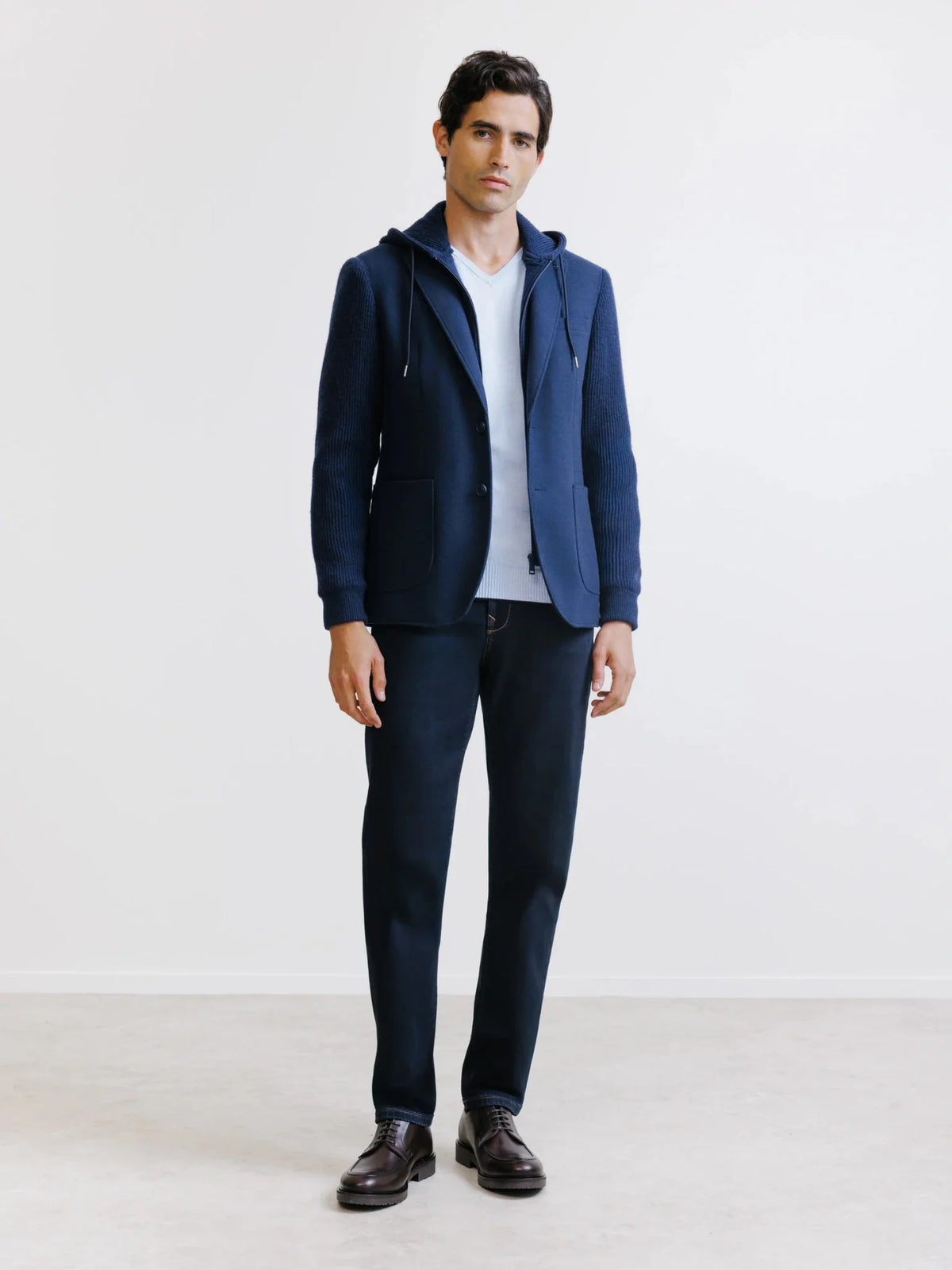 Veste en maille marine