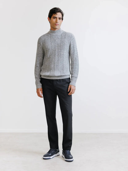 Pull col cheminée gris chiné Izac
