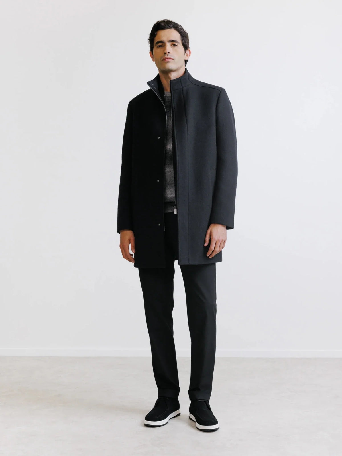 Manteau col montant noir Izac