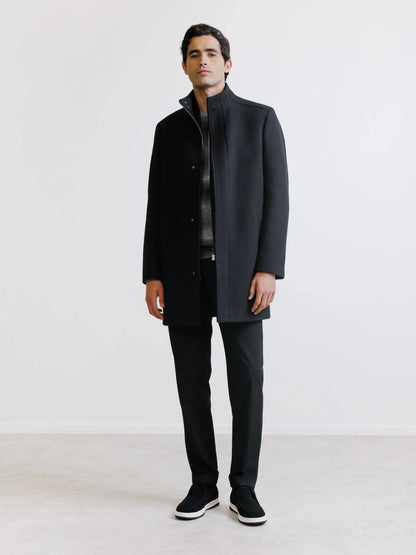Manteau col montant noir Izac