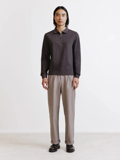 Polo/Pull zippé marron IZAC