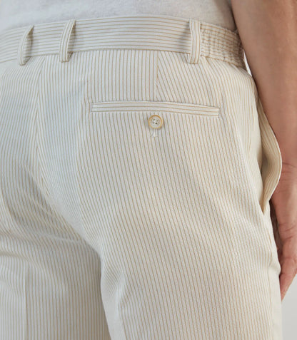 Pantalon homme de ville rayé beige izac