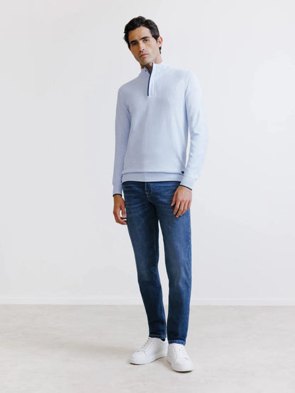 Pull col camionneur bleu ciel IZAC