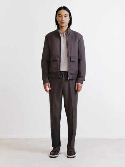 Blouson col montant marron