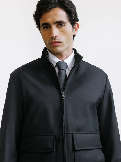 Blouson col montant noir