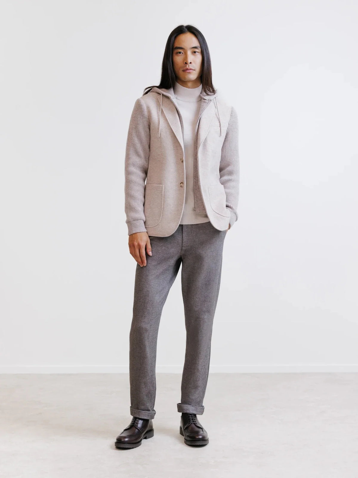 Veste en maille beige