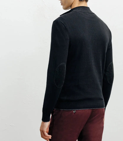 Pull col montant demi zippé noir IZAC